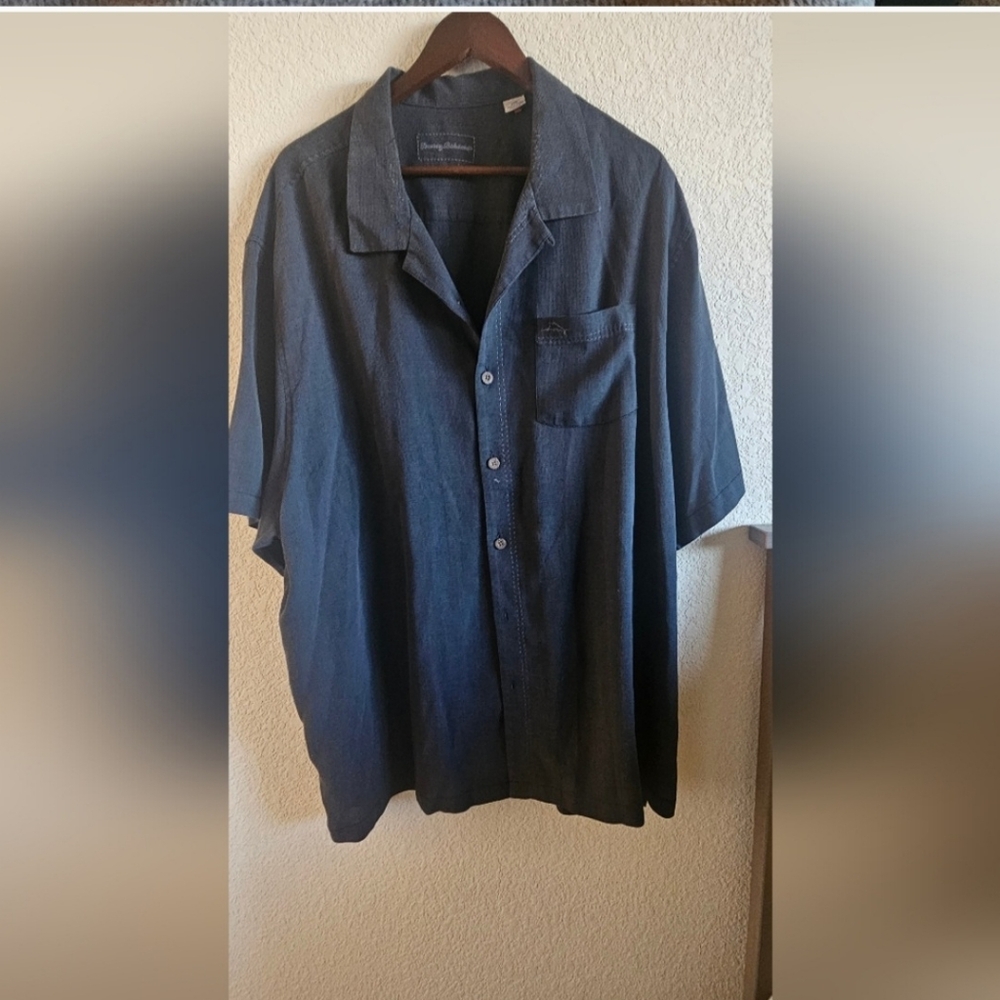 Black Tommy Bahama 2XLB Silk button down - Picture 4 of 7